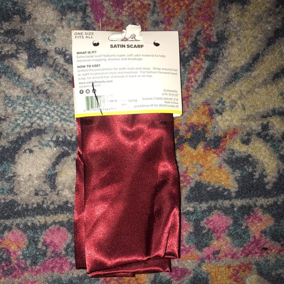 NWT Cantu Satin Sleep Solid Scarf in deep red - Picture 5 of 6